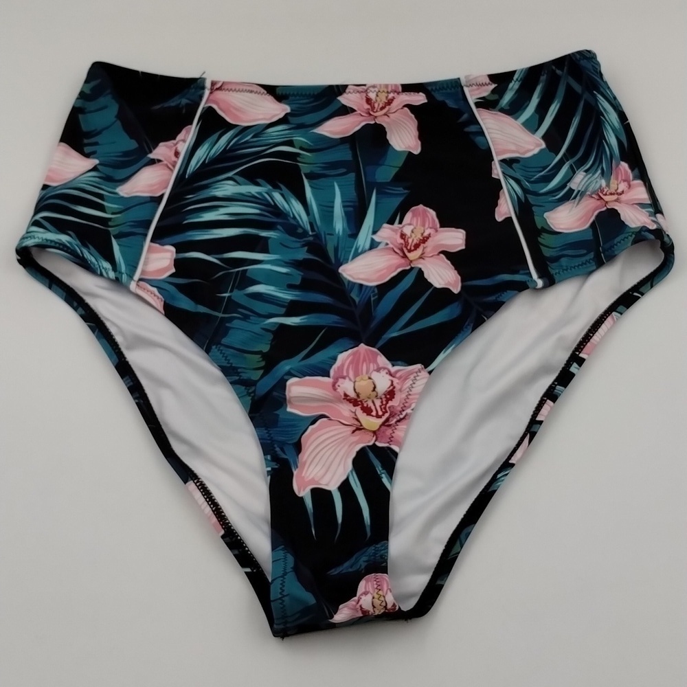 Cupshe Floral Bikini Bottom XL pink green new!